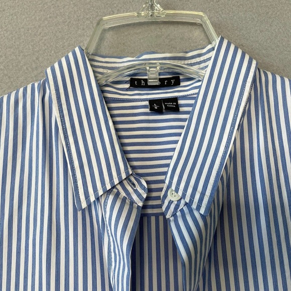 Theory Larissa 2 Button Up Career Minimalist Top - Picture 2 of 12